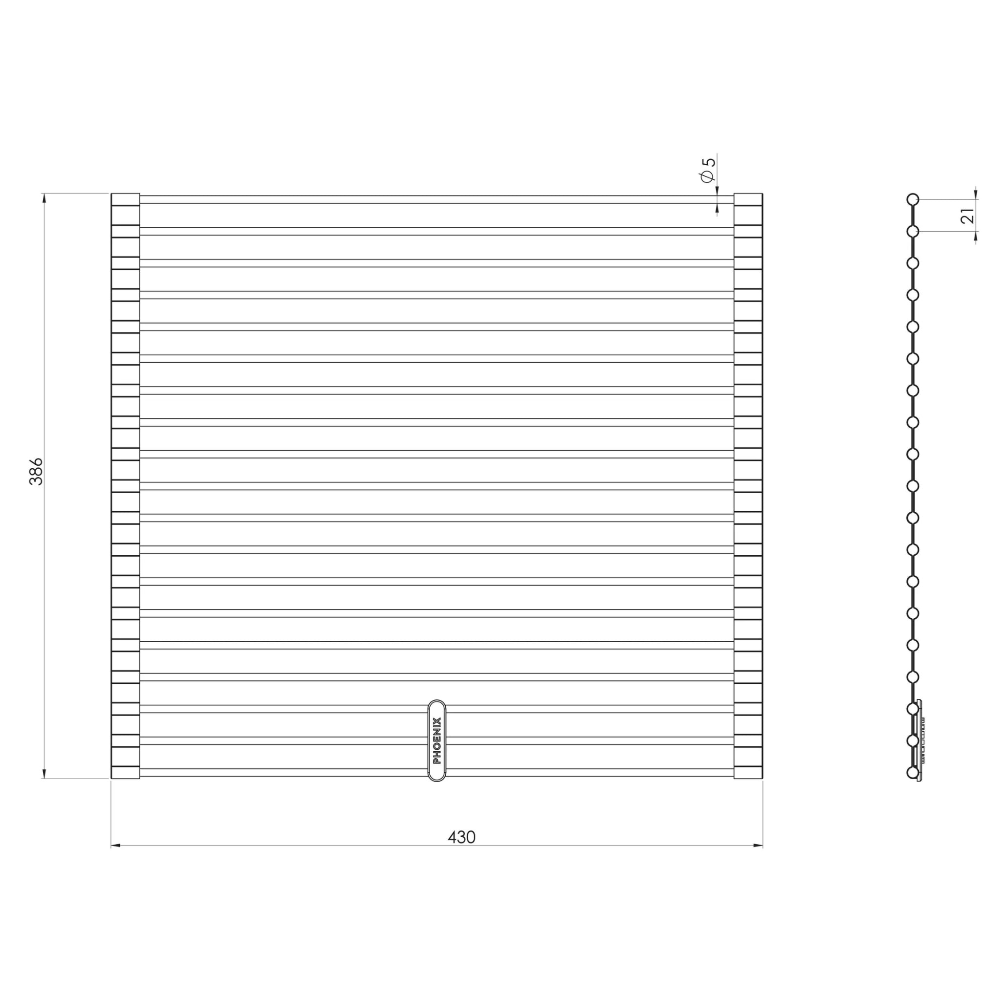 PHOENIX ROLLER MAT 386MM STAINLESS STEEL