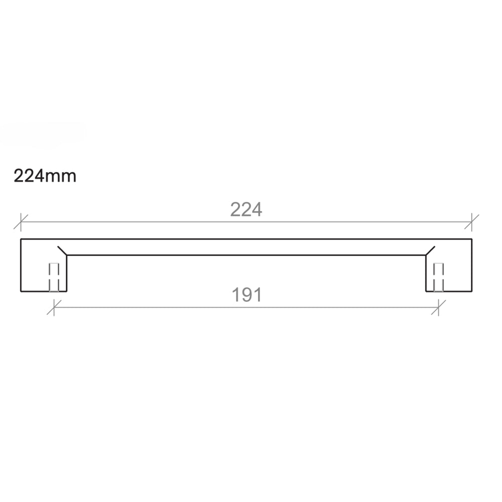 TIMBERLINE SQUARE HANDLE BLACK (AVAILABLE IN 224MM AND 352MM)