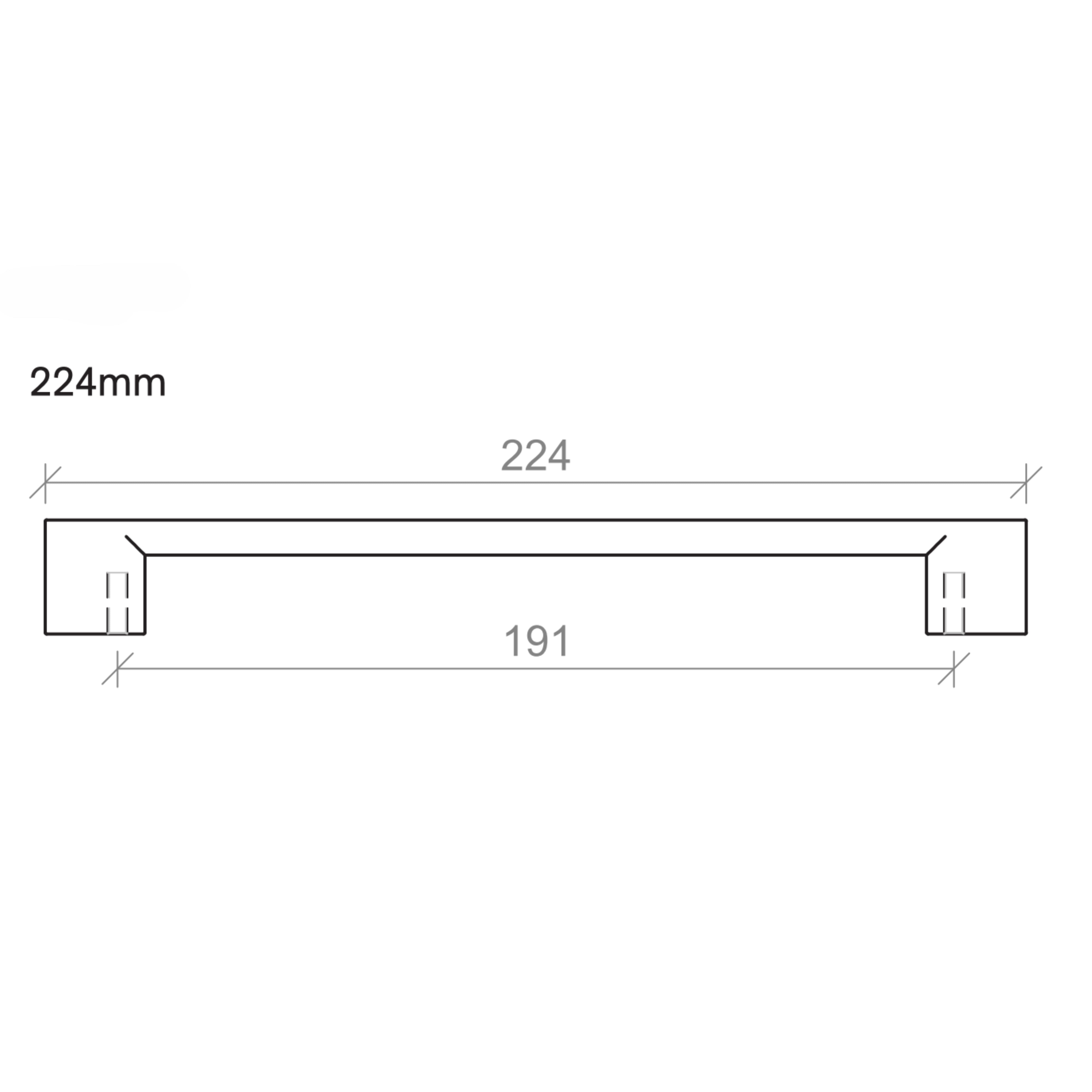 TIMBERLINE SQUARE HANDLE BLACK (AVAILABLE IN 224MM AND 352MM)