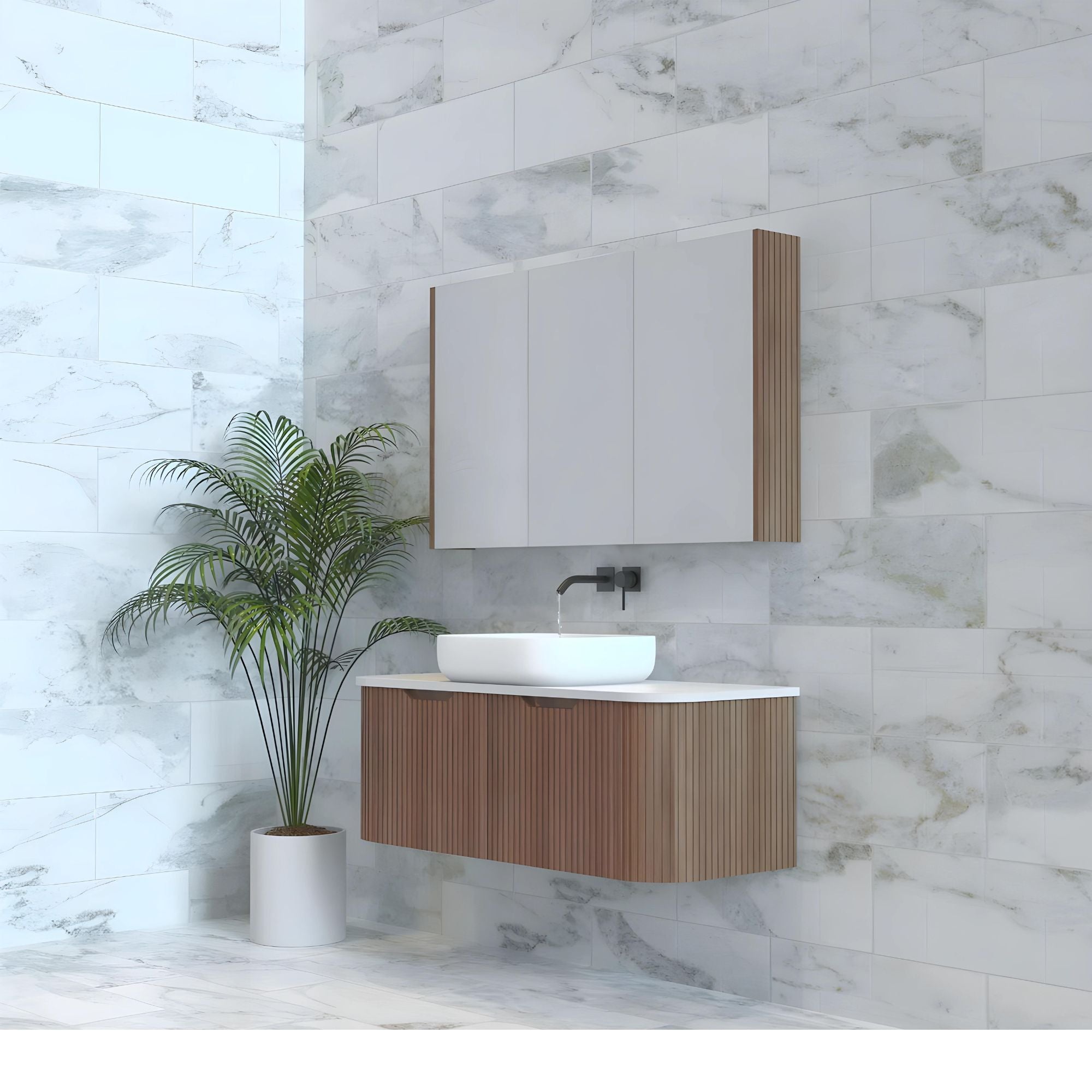 RIVA BERGEN SOLID TIMBER 1200MM SINGLE BOWL WALL HUNG VANITY