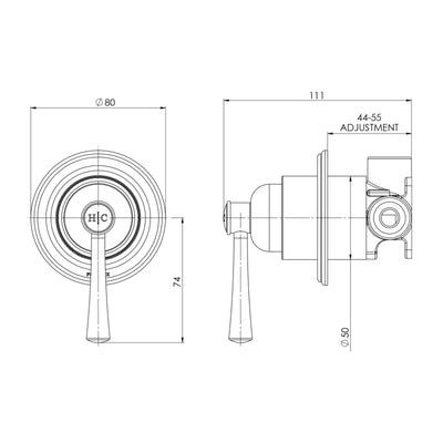 PHOENIX CROMFORD SWITCHMIX LEAD FREE SHOWER AND WALL MIXER MATTE BLACK