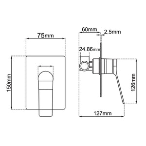 AQUAPERLA  RUSHY WALL MIXER 150MM BRUSHED NICKEL
