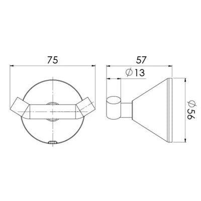 PHOENIX IVY DOUBLE ROBE HOOK CHROME