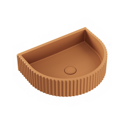 FIENZA VALENTINA FLUTED CONCRETE WALL HUNG BASIN TUSCAN 465MM