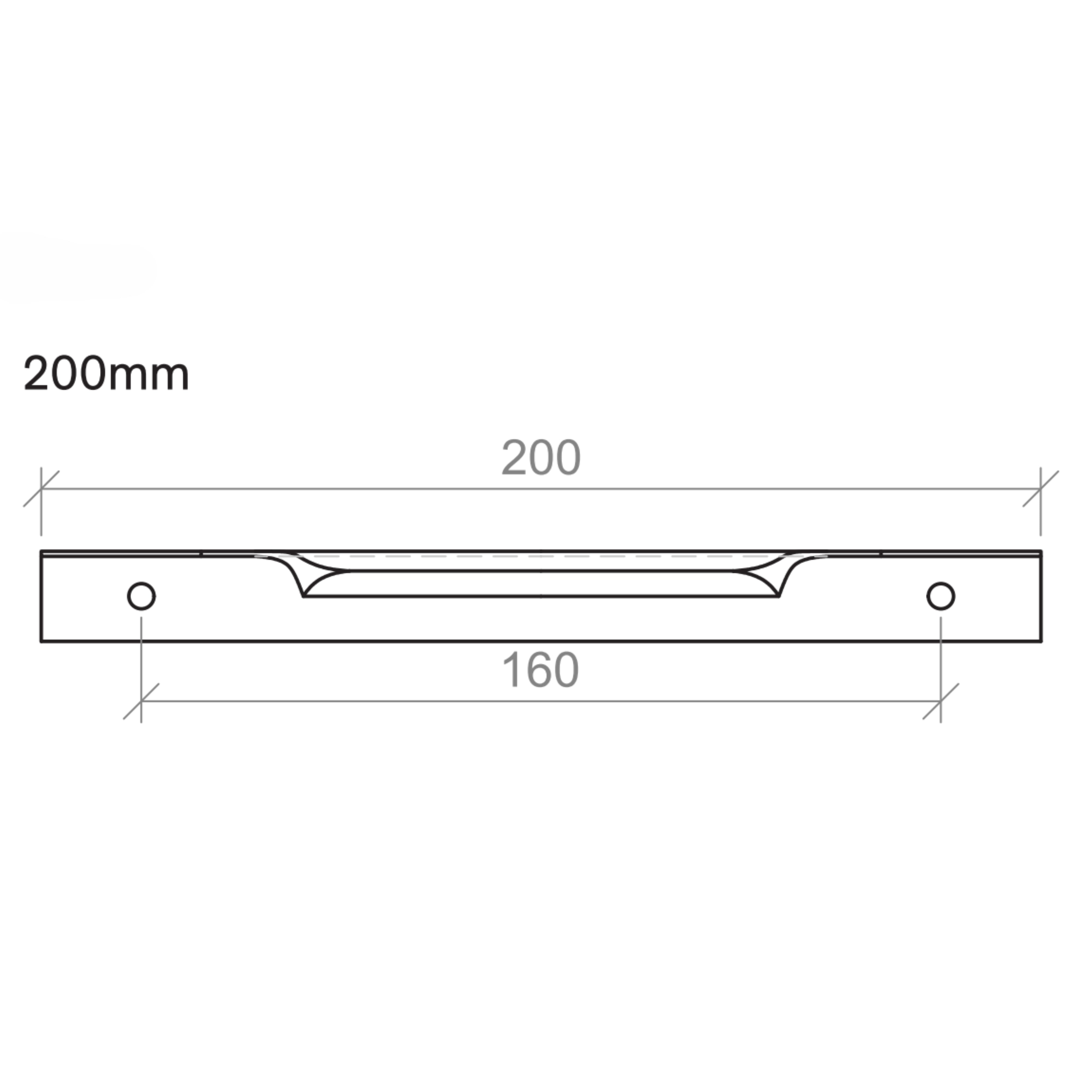 TIMBERLINE WAVE HANDLE GUN METAL (AVAILABLE IN 200MM AND 350MM)