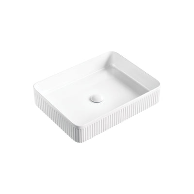 FIENZA ELEANOR FLUTED ABOVE COUNTER BASIN GLOSS WHITE 500MM
