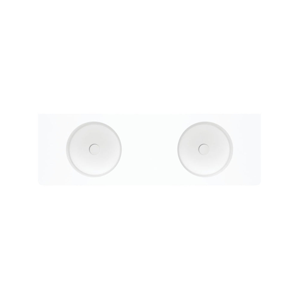 FIENZA ENCANTO SOLID SURFACE WALL HUNG BASIN MATTE WHITE 1400MM