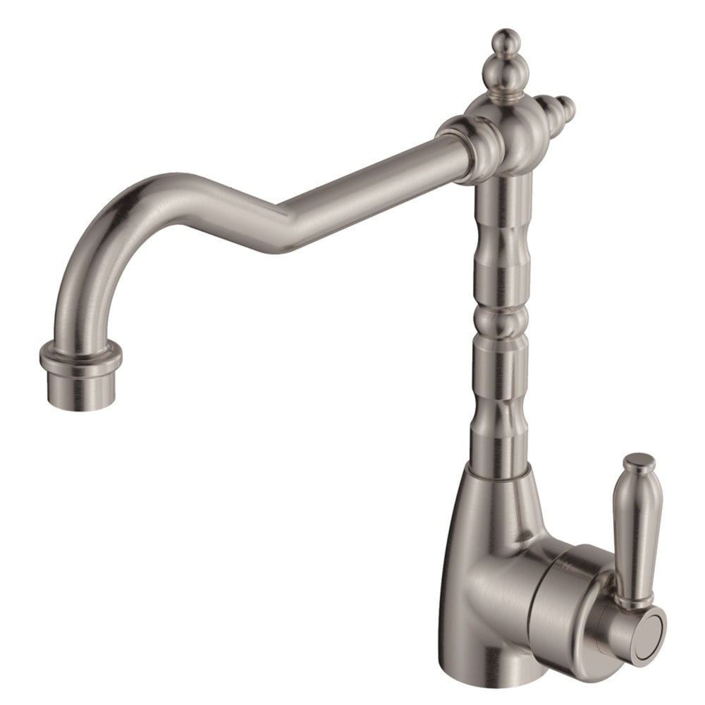 FIENZA ELEANOR SHEPHERDS CROOK SINK MIXER 283MM BRUSHED NICKEL