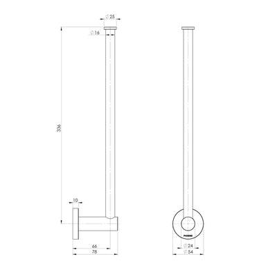 PHOENIX RADII SPARE TOILET ROLL HOLDER ROUND PLATE 336MM CHROME