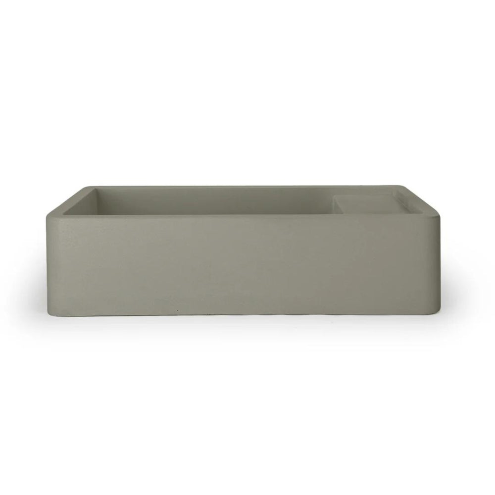 NOOD CO SHELF 01 WALL HUNG BASIN WITH NO TAP HOLE OLIVE 440MM
