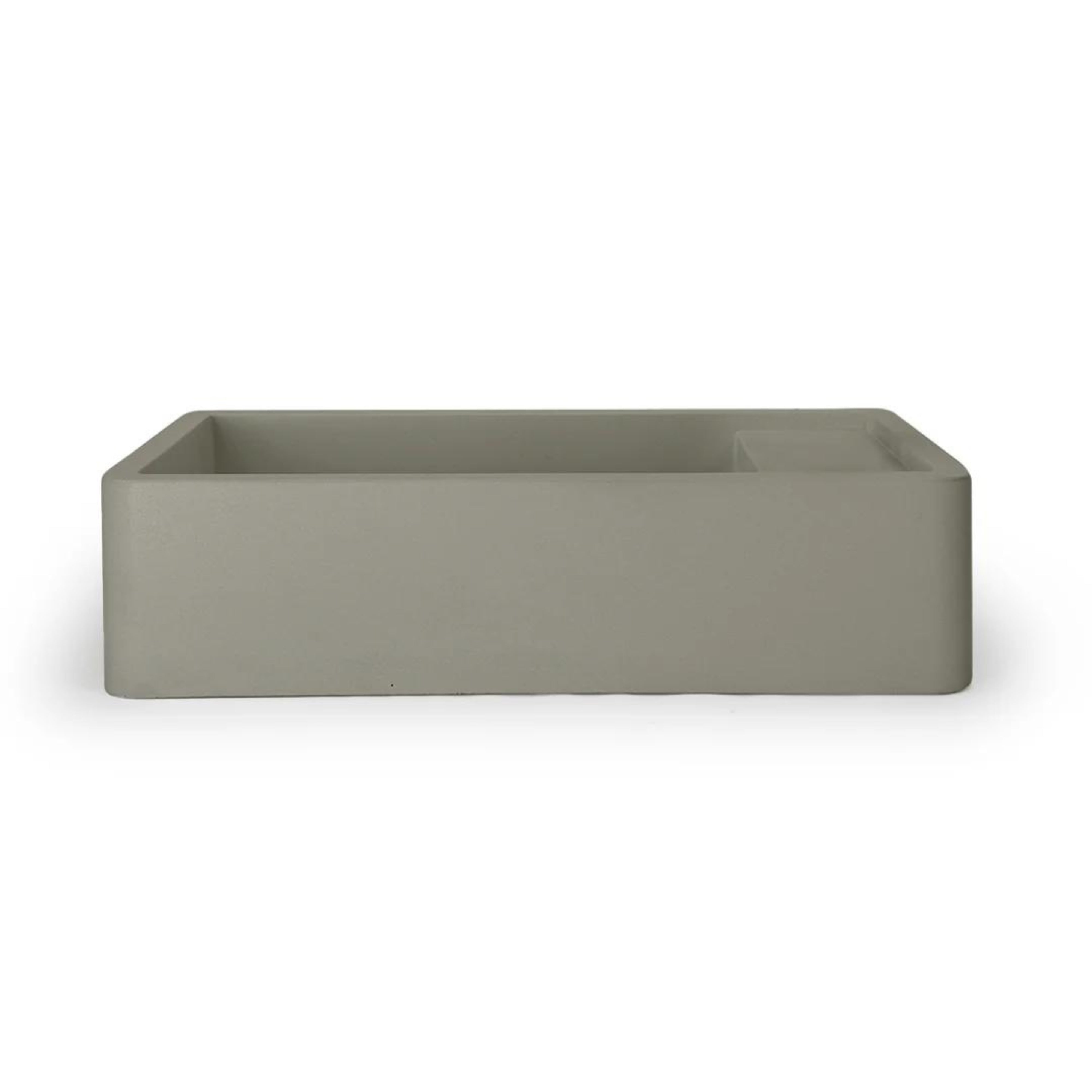 NOOD CO SHELF 01 WALL HUNG BASIN WITH NO TAP HOLE OLIVE 440MM