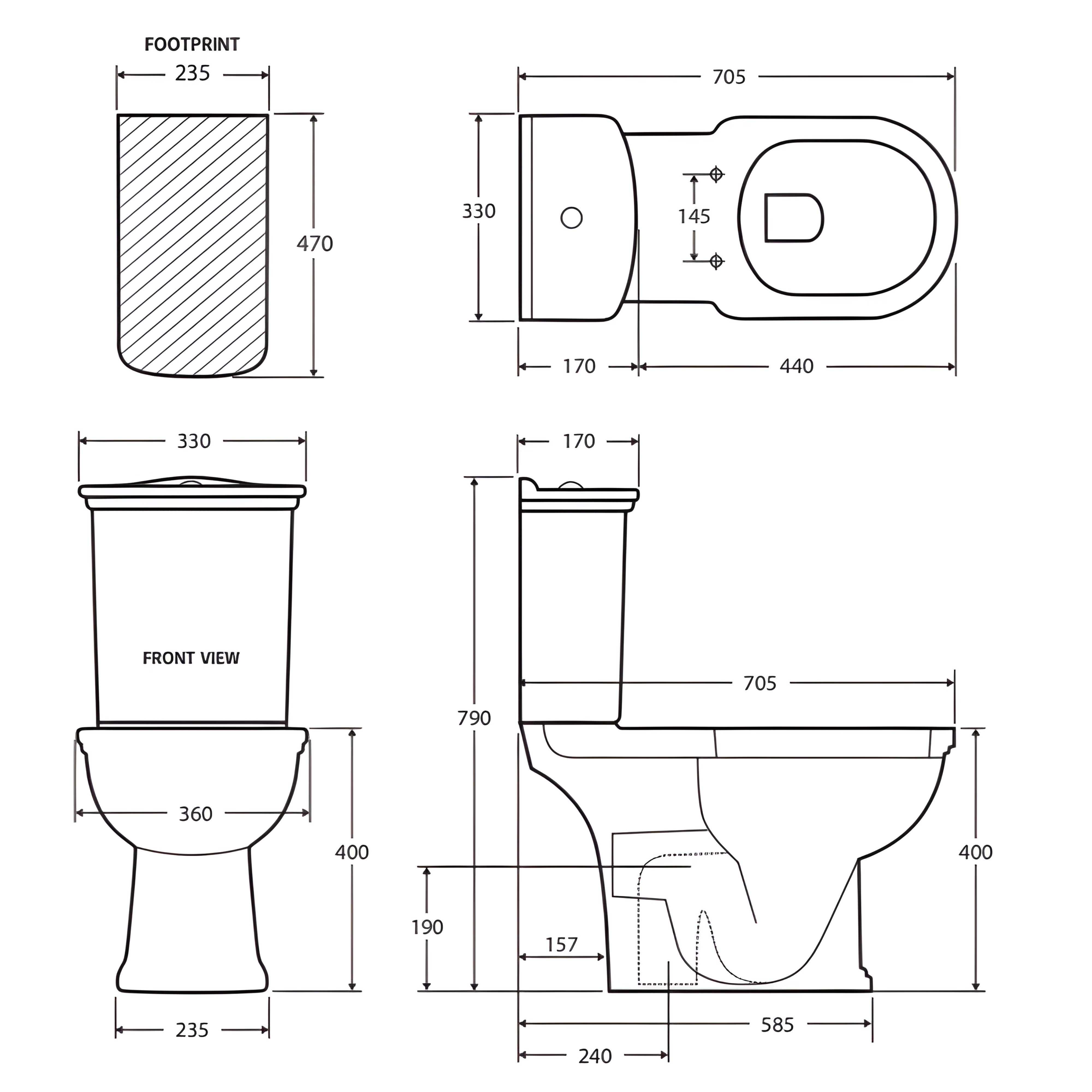 FIENZA RAK WASHINGTON CLOSE COUPLED TOILET SUITE IVORY WITH S-TRAP