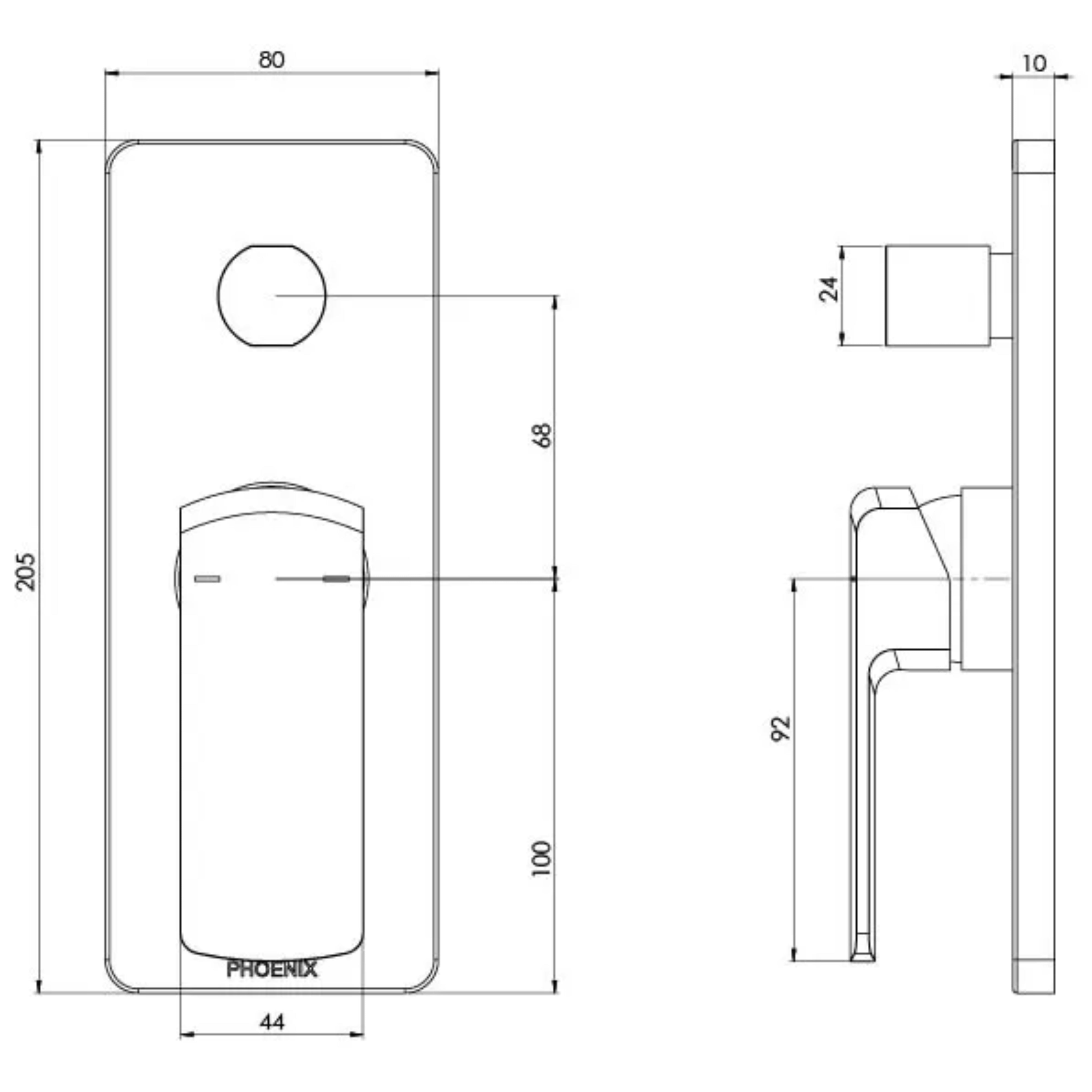 PHOENIX TEVA SHOWER AND BATH DIVERTER MIXER WITH TRIM KIT AND BODY CHROME