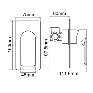 AQUAPERLA VOG WALL MIXER 150MM BRUSHED NICKEL