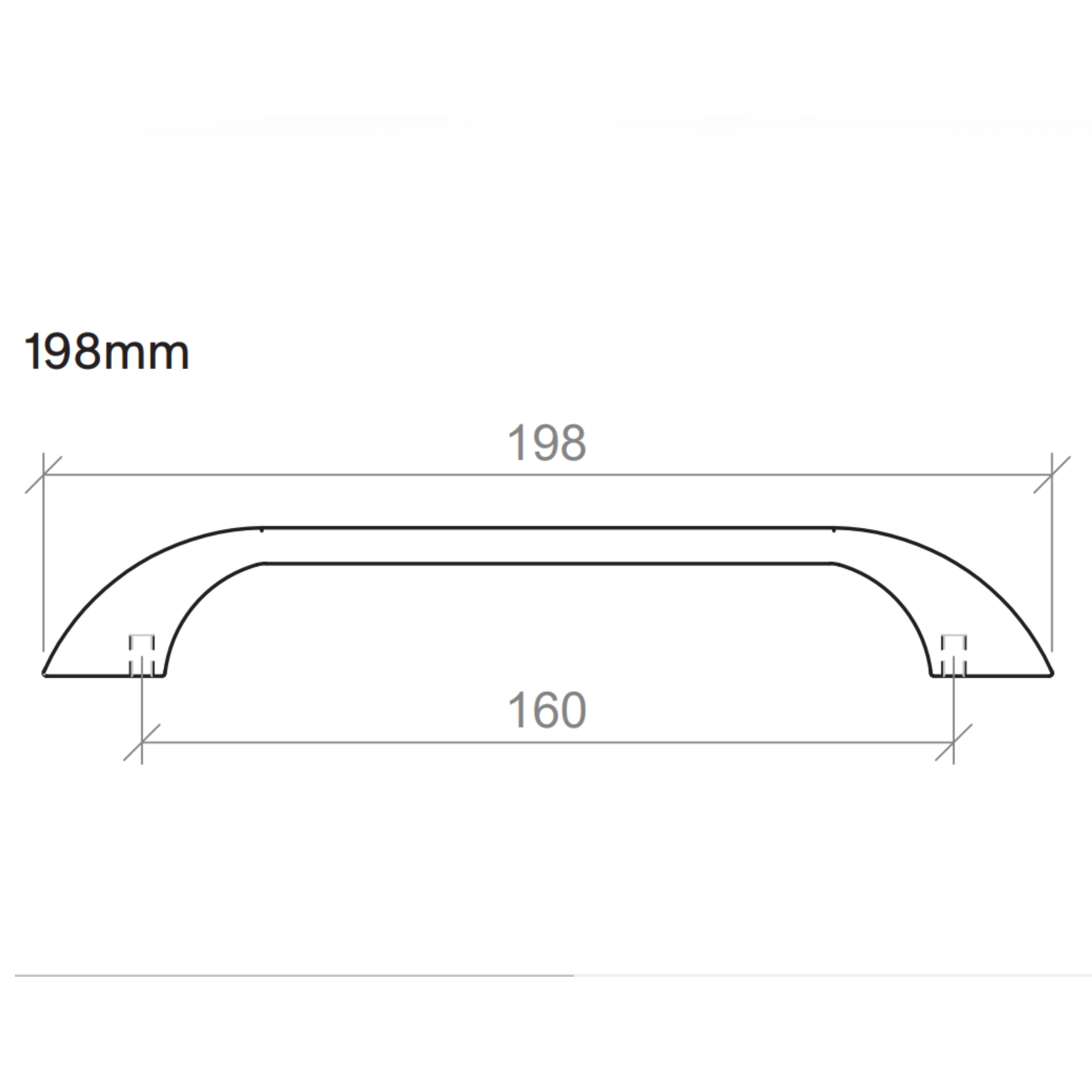 TIMBERLINE CURVE HANDLE BLACK (AVAILABLE IN 198MM AND 359MM)