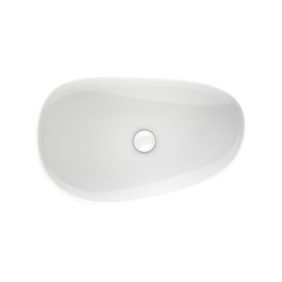 FIENZA PEBBLE ABOVE COUNTER BASIN GLOSS WHITE 650MM