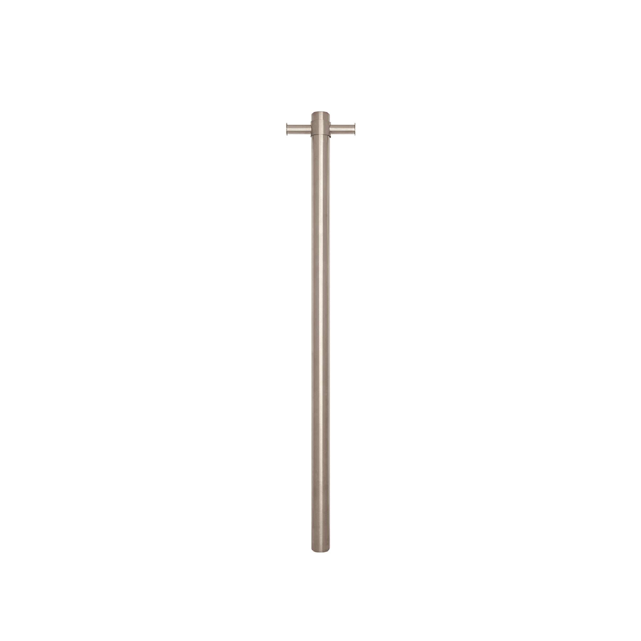 THERMOGROUP ROUND NON-HEATED VERTICAL SINGLE TOWEL RAIL BRUSHED STAINLESS STEEL 142MM