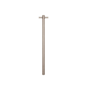 THERMOGROUP ROUND NON-HEATED VERTICAL SINGLE TOWEL RAIL BRUSHED STAINLESS STEEL 142MM