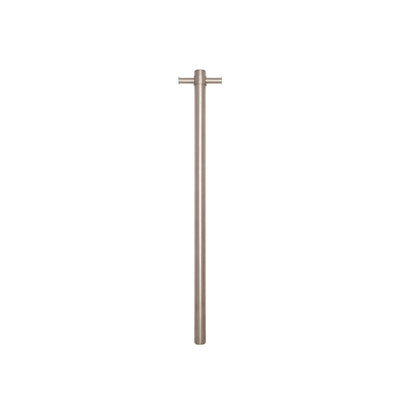 THERMOGROUP ROUND NON-HEATED VERTICAL SINGLE TOWEL RAIL BRUSHED STAINLESS STEEL 142MM
