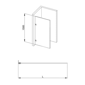 COVEY FIXED PANEL WITH CURVED CORNER BATH SCREEN BRUSHED BRONZE