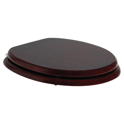 JOHNSON SUISSE COLONIAL WOODEN TOILET SEAT MAHOGANY CHROME HINGES