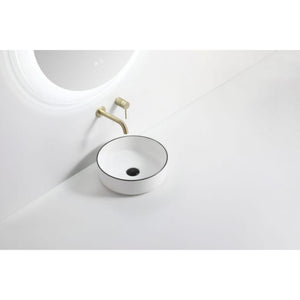 RIVA 3018 ABOVE COUNTER BASIN GLOSS WHITE WITH BLACK RIM 360MM