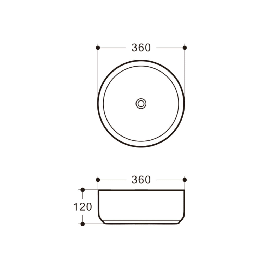 RIVA 499 DIAGONAL PATTERN ABOVE COUNTER BASIN GLOSS WHITE 360MM