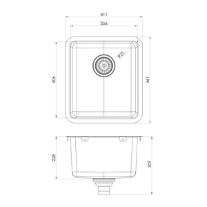 PHOENIX 2000 SERIES SINGLE BOWL STAINLESS STEEL SINK 411MM