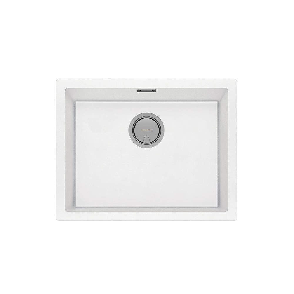 PHOENIX 5000 SERIES LARGE SINGLE BOWL SINK MATTE WHITE 593MM