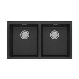 PHOENIX 5000 SERIES DOUBLE BOWL SINK MATTE BLACK 802MM