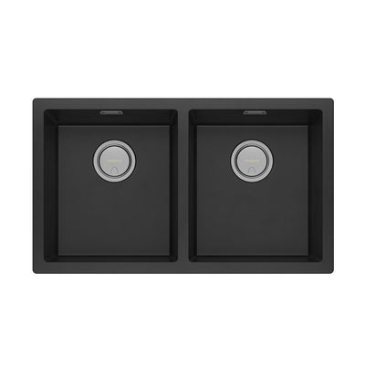 PHOENIX 5000 SERIES DOUBLE BOWL SINK MATTE BLACK 802MM