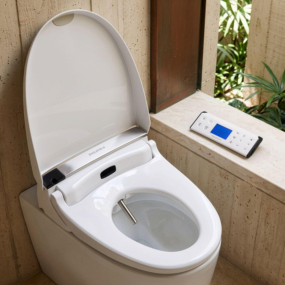 KOHLER X ENGLEFIELD AUTOLID BIDET SEAT PLUS WITH REMOTE CONTROL GLOSS WHITE ELONGATED