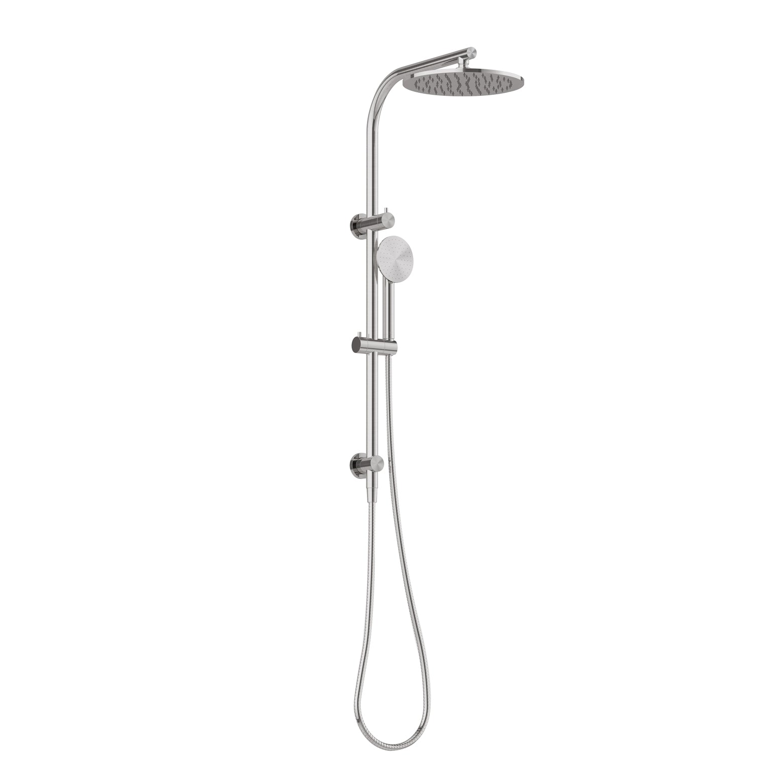PHEONIX VIVID SLIMLINE TWIN SHOWER STAINLESS STEEL