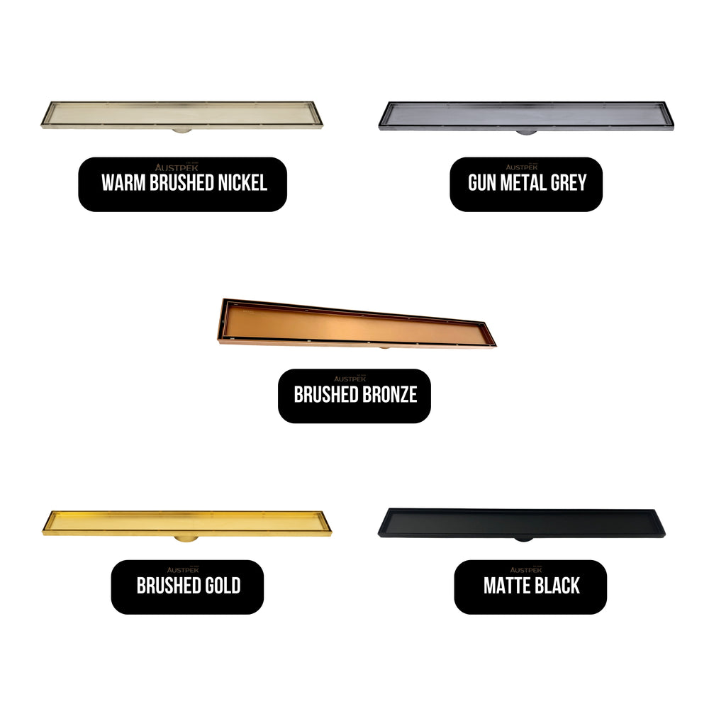 RADIANT HEATING LINEAR TILE INSERT FLOOR GRATE MATTE BLACK (AVAILABLE IN 600MM, 700MM, 800MM, 900MM AND 1000MM)