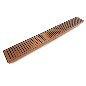 Radiant Heating Linear Slotted Floor Grate Brushed Bronze
