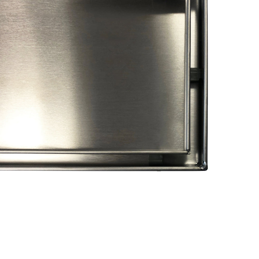 RADIANT HEATING LINEAR TILE INSERT FLOOR GRATE BRUSHED SATIN (AVAILABLE IN 600MM, 700MM, 800MM, 900MM, 1000MM AND 1200MM)