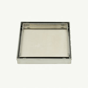 RADIANT HEATING SQUARE TILE INSERT FLOOR GRATE 150MM BRUSHED SATIN