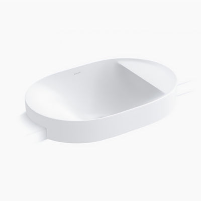 KOHLER CHALICE SEMI RECESSED BASIN WITH STORAGE DECK WHITE 580MM