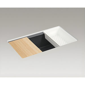 KOHLER NEOROC TASK UNDERMOUNT WORKSTATION KITCHEN SINK MATTE BLACK 820MM