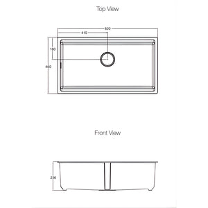 KOHLER NEOROC TASK UNDERMOUNT WORKSTATION KITCHEN SINK MATTE WHITE 820MM