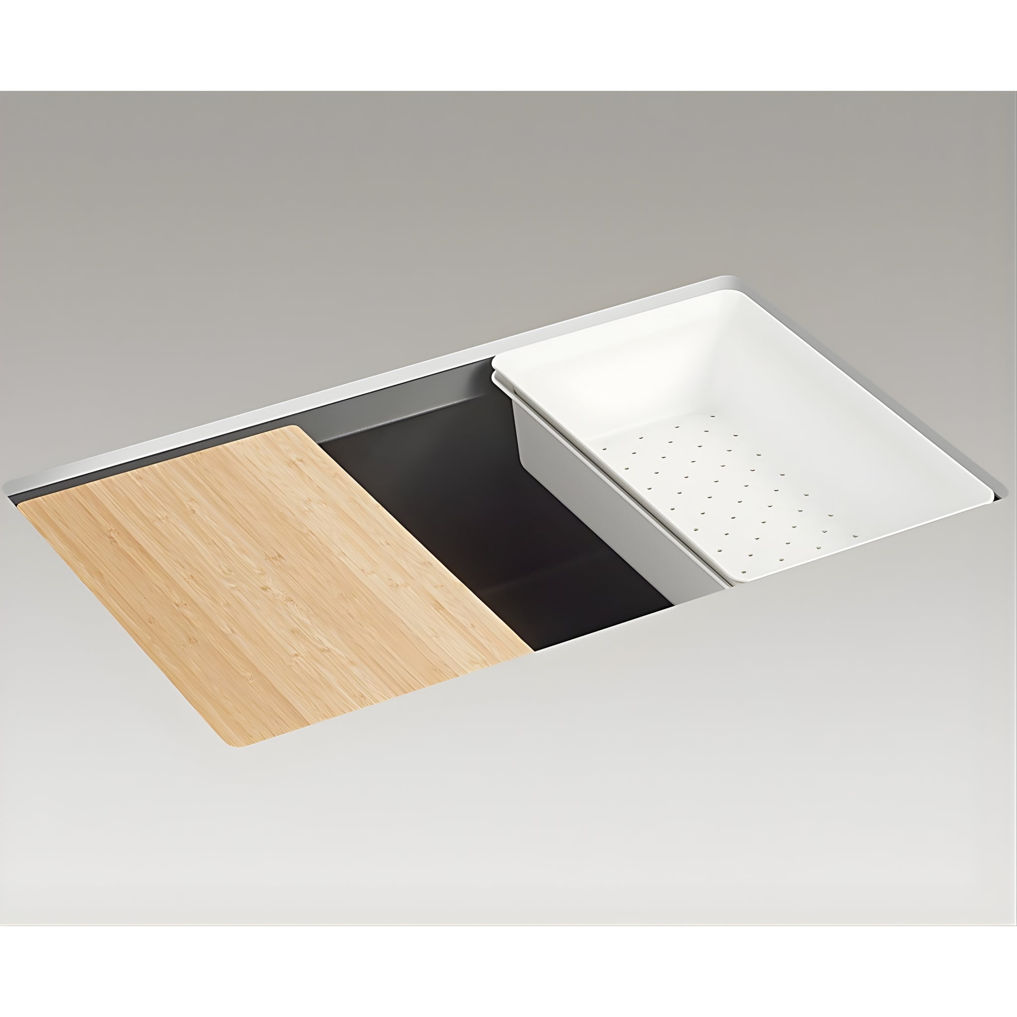 KOHLER NEOROC TASK UNDERMOUNT WORKSTATION KITCHEN SINK MATTE BLACK 750MM