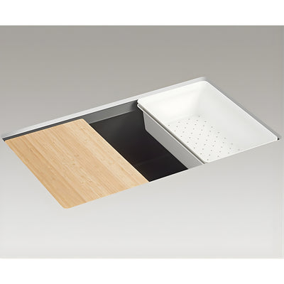 KOHLER NEOROC TASK UNDERMOUNT WORKSTATION KITCHEN SINK MATTE BLACK 750MM