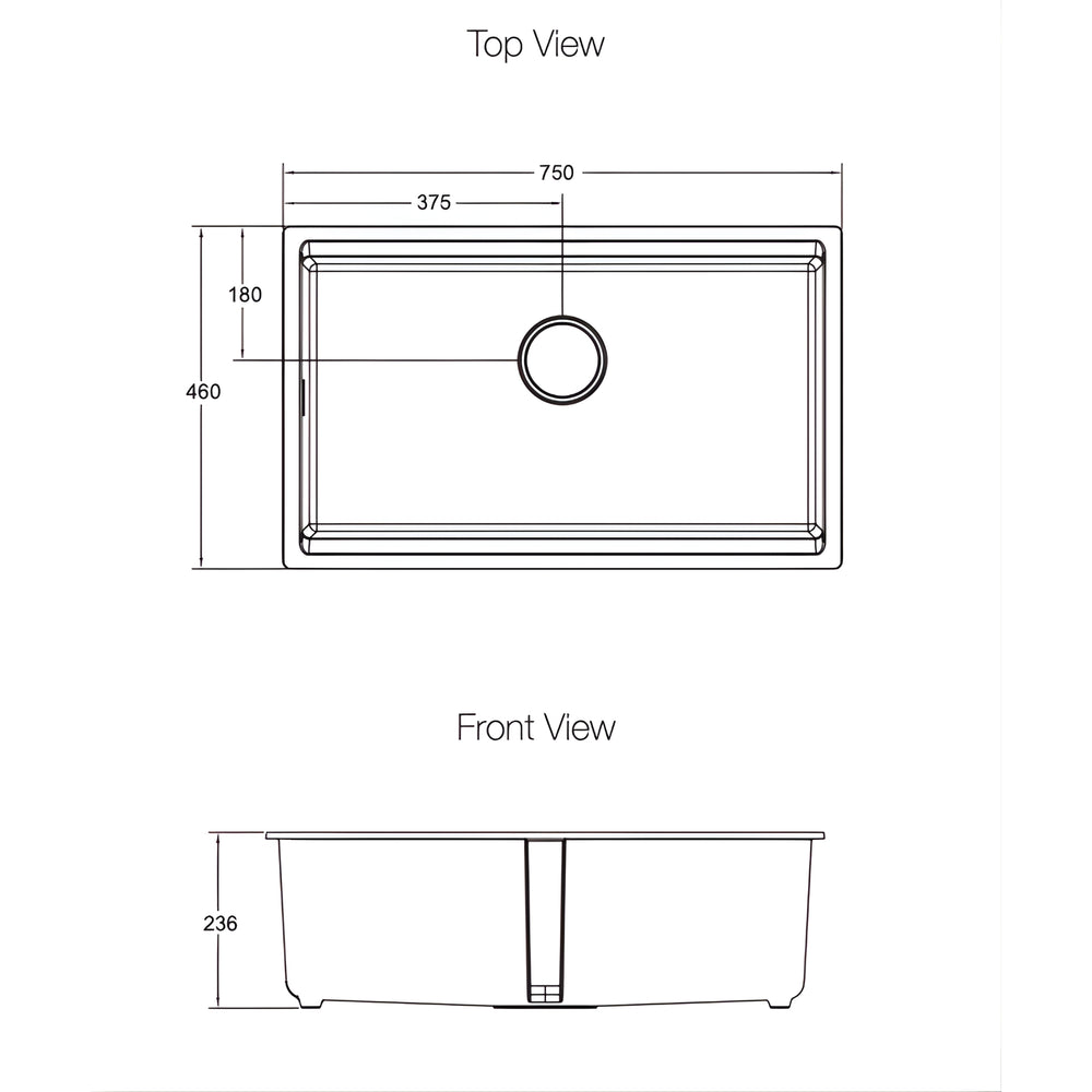 KOHLER NEOROC TASK UNDERMOUNT WORKSTATION KITCHEN SINK MATTE BLACK 750MM