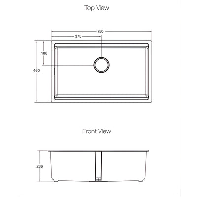 KOHLER NEOROC TASK UNDERMOUNT WORKSTATION KITCHEN SINK MATTE WHITE 750MM