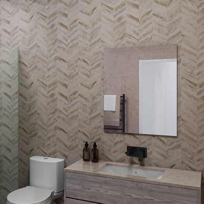 THERMOGROUP ABLAZE SQUARE POLISHED EDGE MIRROR WITH DEMISTER 750MM