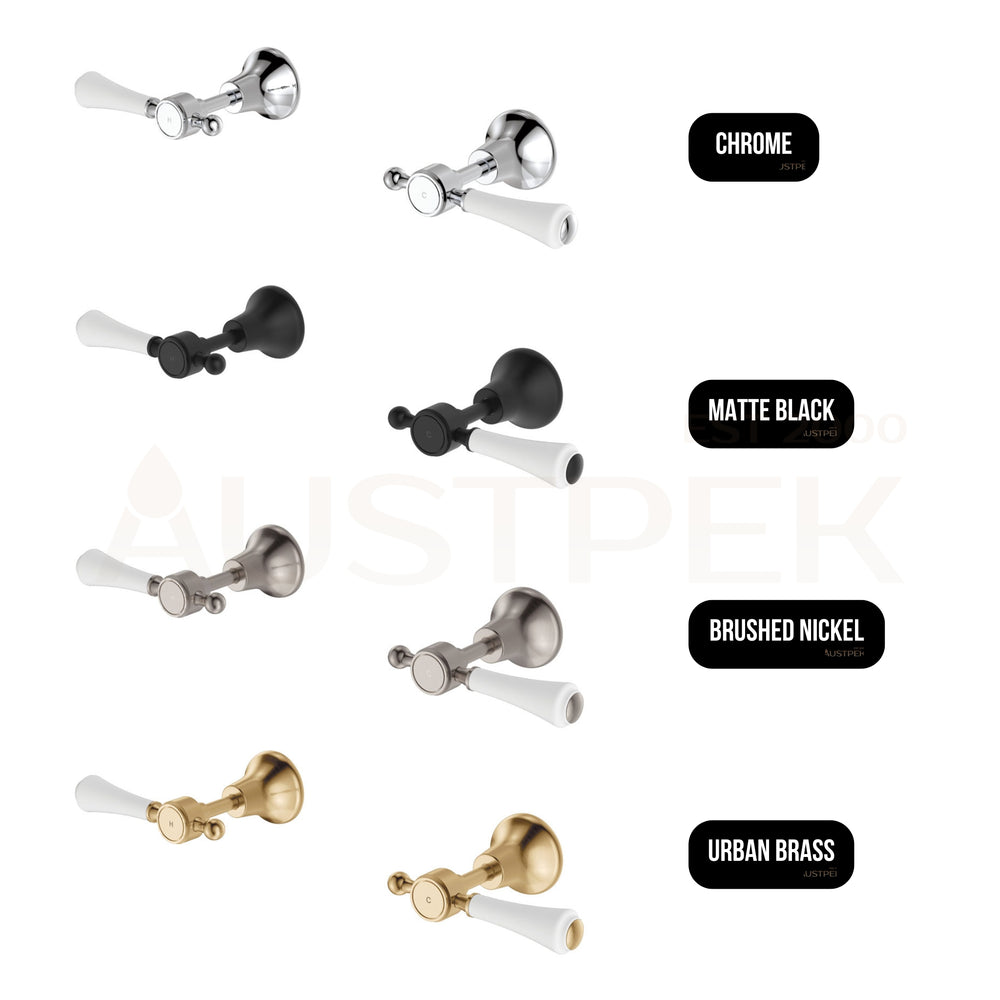 FIENZA LILLIAN LEAD FREE WALL TOP ASSEMBLIES CERAMIC HANDLE MATTE BLACK