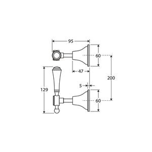 FIENZA LILLIAN WALL TOP ASSEMBLIES CERAMIC HANDLE URBAN BRASS