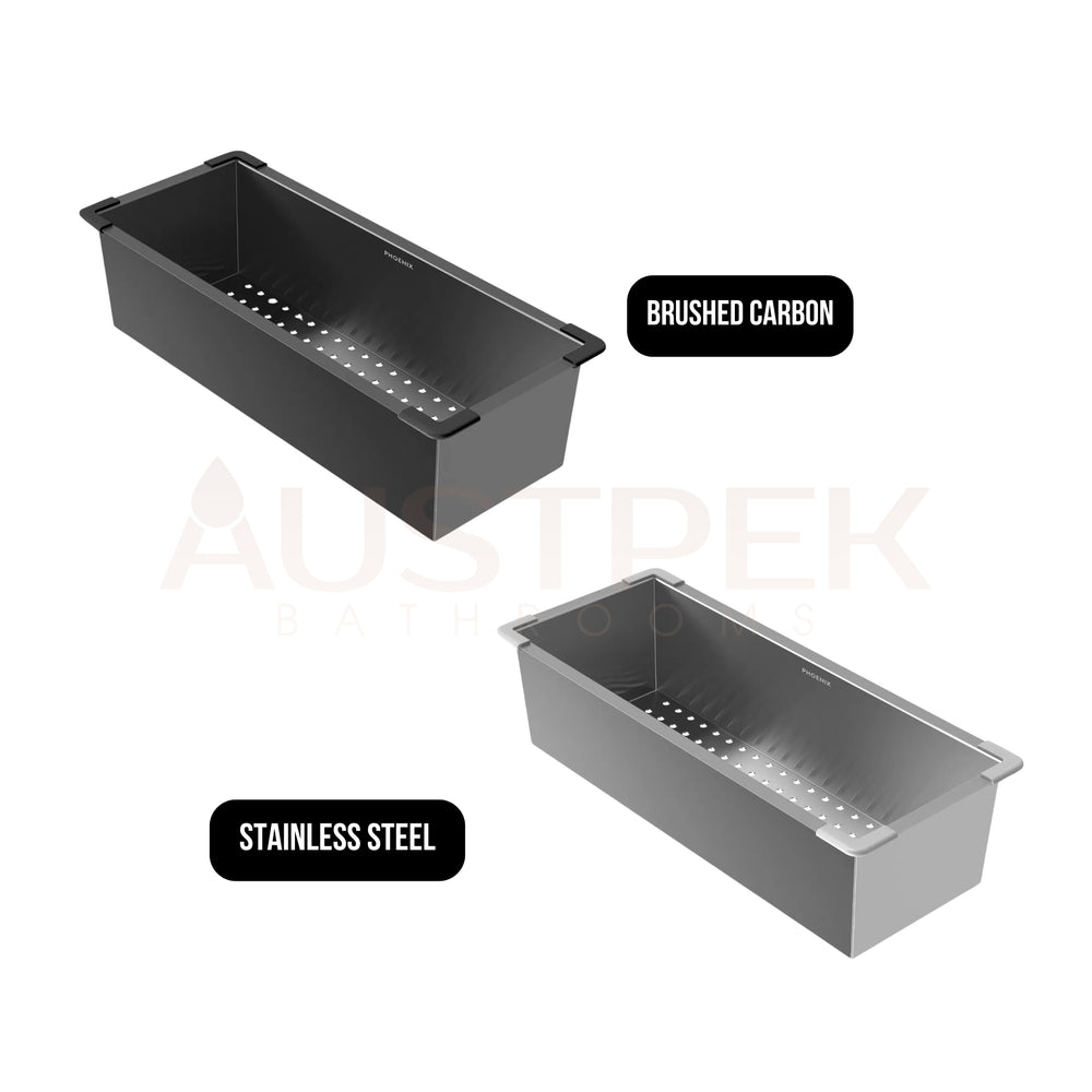PHOENIX STAINLESS STEEL COLANDER 430MM BRUSHED CARBON