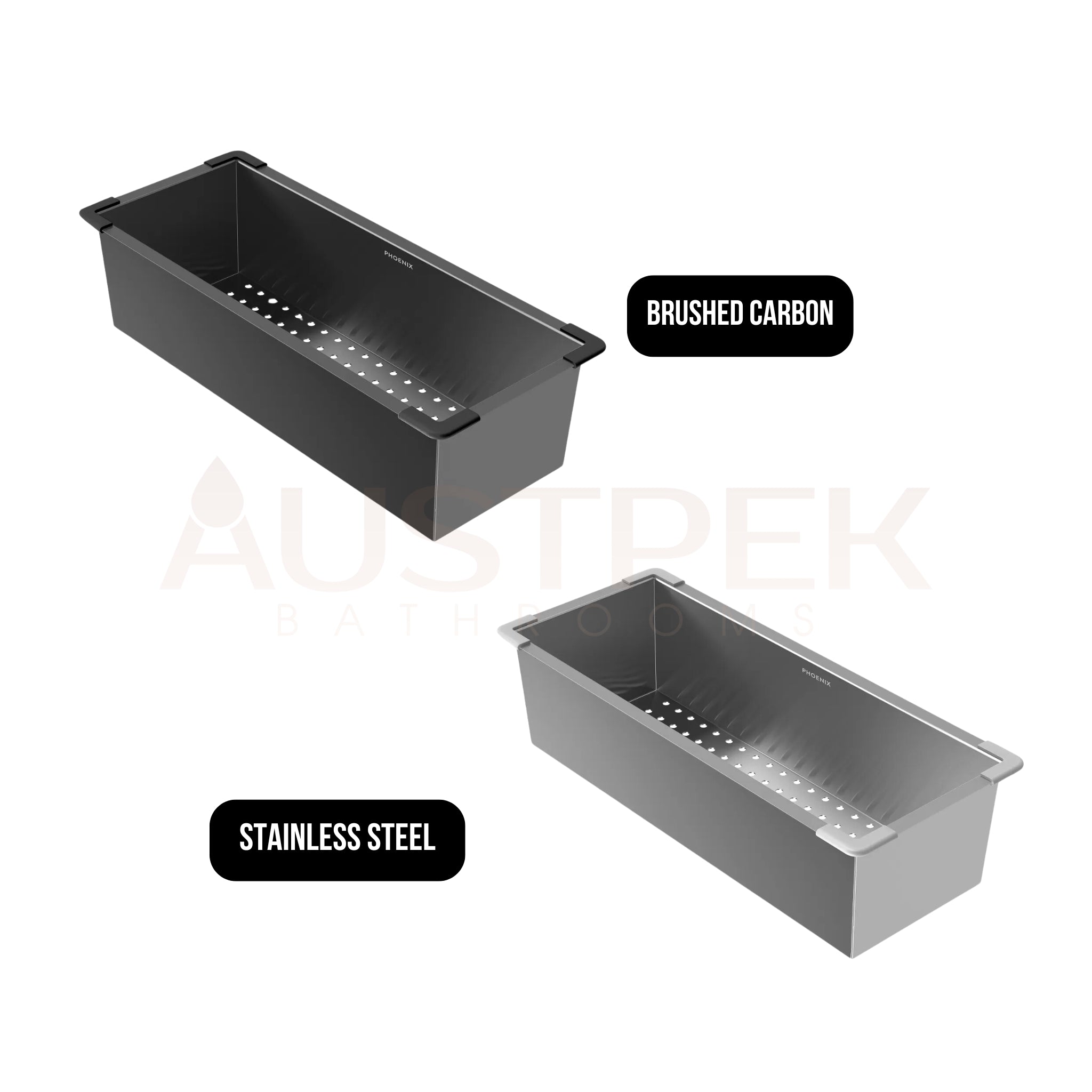 PHOENIX STAINLESS STEEL COLANDER 430MM BRUSHED CARBON