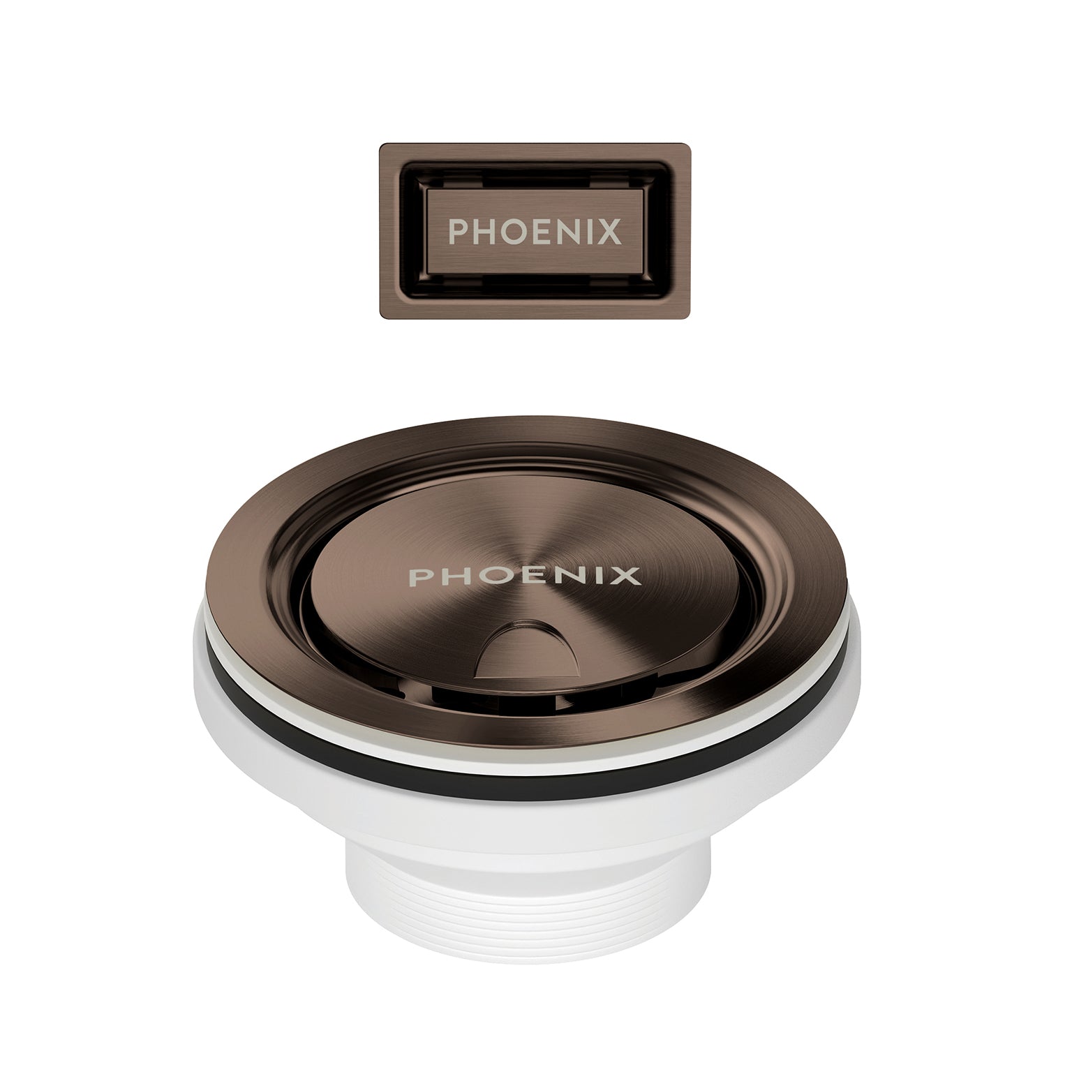 PHOENIX COVERED SINK BASKET WASTE & OVERFLOW 110MM BRUSHED BRONZE